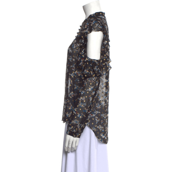 Veronica Beard NWT Cora Top in Black/Gold Size 4 - Picture 2 of 15